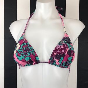 5 for $25 Roxy Retro Purple Floral Triangle Bikini